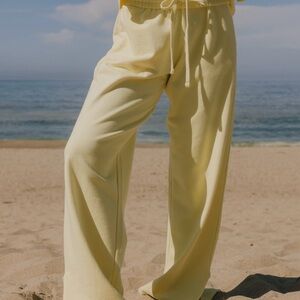 Daily Drills Lemonade Yellow Wide-Leg Sweatpants